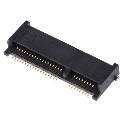 JAE 52 Way Right Angle Mini PCIe, PCI Memory Card Connector With Solder Termination