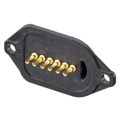 Rosenberger, MultiMag 6, Straight Panel Mount Female Magnetic Connector, Solder Termination