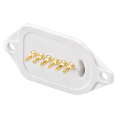 Rosenberger, MultiMag 6, Straight Panel Mount Female Magnetic Connector, Solder Termination