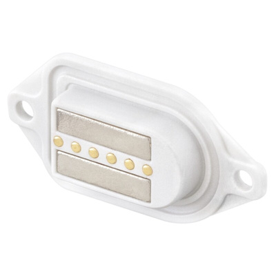 Rosenberger, MultiMag 6, Straight Panel Mount Female Magnetic Connector, Solder Termination