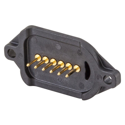 Rosenberger, MultiMag 6, Straight Panel Mount Female Magnetic Connector, PCB Termination