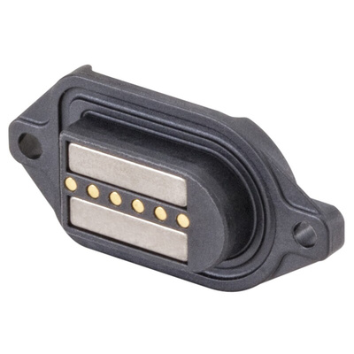 Rosenberger, MultiMag 6, Straight Panel Mount Female Magnetic Connector, PCB Termination