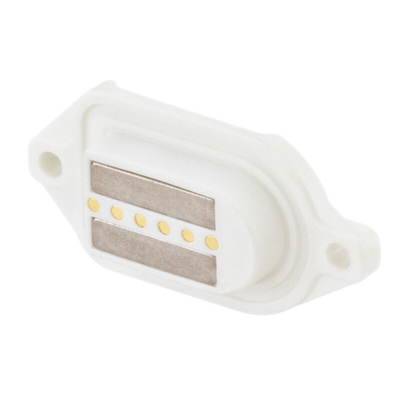 Rosenberger, MultiMag 6, Straight Panel Mount Female Magnetic Connector, PCB Termination