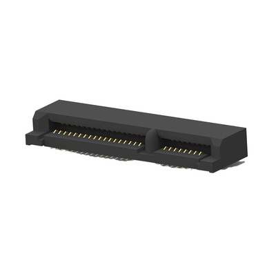 TE Connectivity Right Angle Female Edge Connector, Surface Mount, 52-Contacts, 0.8mm Pitch, 2-Row, Solder Termination
