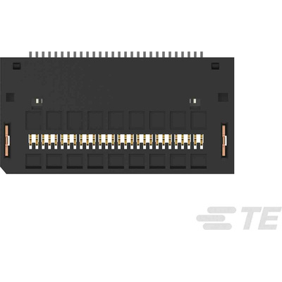 TE Connectivity Right Angle Female Edge Connector, Surface Mount, 56-Contacts, 0.6mm Pitch, 2-Row, Solder Termination