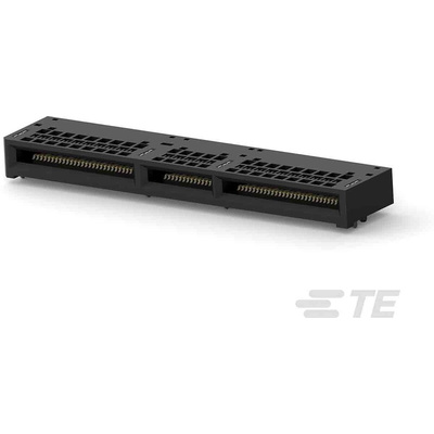 TE Connectivity Right Angle Female Edge Connector, Surface Mount, 140-Contacts, 0.6mm Pitch, 2-Row, Solder Termination