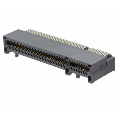 Samtec PCIE Series Vertical Female Edge Connector, Surface Mount, 164-Contacts, 1mm Pitch, 1-Row