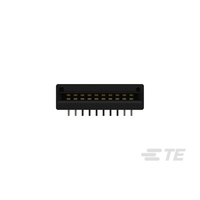 TE Connectivity Right Angle Female Edge Connector, PCB Mount, 20-Contacts, 2.54mm Pitch, 1-Row