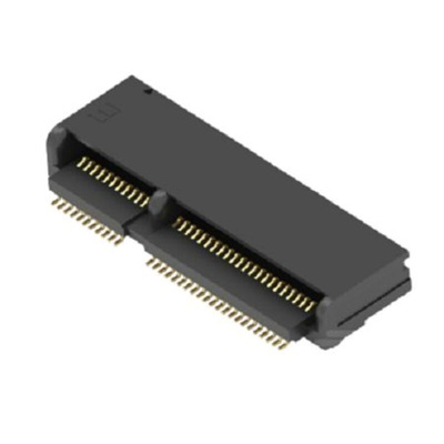 TE Connectivity 2199119 Series Right Angle Edge Connector, Board Mount, 67-Contacts, 0.5mm Pitch, 2-Row, Surface Mount