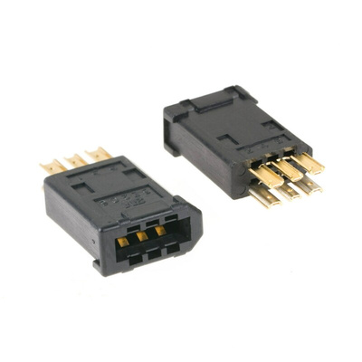 3M, 3E206 6 Way Straight Wire Mount I/O Firewire Connector, Receptacle