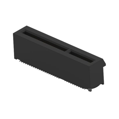 TE Connectivity 5-2364427 Series Vertical Female Edge Connector, Board Mount, 64-Contacts, 1mm Pitch, 2-Row, Surface