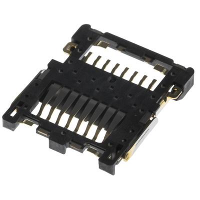 JAE 8 Way Micro SD Memory Card Connector With Solder Termination