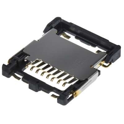 JAE 8 Way Micro SD Memory Card Connector With Solder Termination