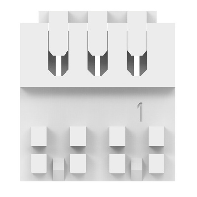 TE Connectivity Right Angle Female Edge Connector, Cable Mount, 3-Contacts, 2.5mm Pitch, 1-Row, IDT Termination