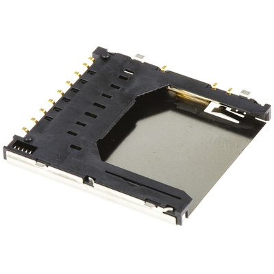 Hirose 9 Way Right Angle SD Card Memory Card Connector With Solder Termination