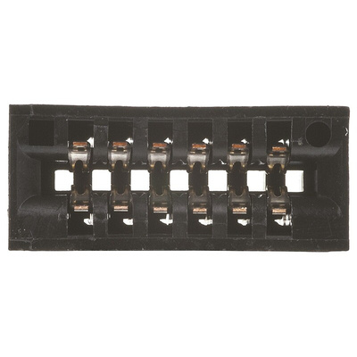 TE Connectivity Female Edge Connector, Through Hole Mount, 12-Contacts, 2.54mm Pitch, 2-Row, Solder Termination