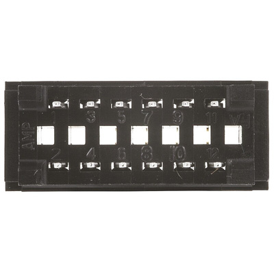 TE Connectivity Female Edge Connector, Through Hole Mount, 12-Contacts, 2.54mm Pitch, 2-Row, Solder Termination
