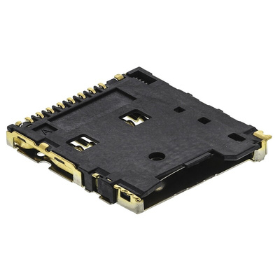 Hirose 8 Way Right Angle Micro SD Memory Card Connector With Solder Termination