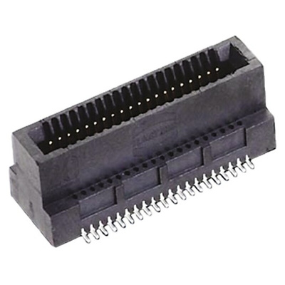 HARTING 15 Series Edge Connector, Surface Mount, 40-Contacts, 0.8mm Pitch, 2-Row, Solder Termination