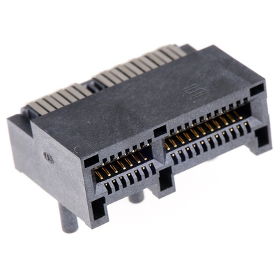 Samtec PCIE Series Right Angle Female Edge Connector, Through Hole Mount, 36-Contacts, 1mm Pitch, 2-Row, Solder