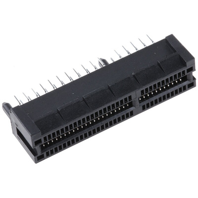 Samtec PCIE Series Female Edge Connector, Through Hole Mount, 64-Contacts, 1mm Pitch, 2-Row, Solder Termination