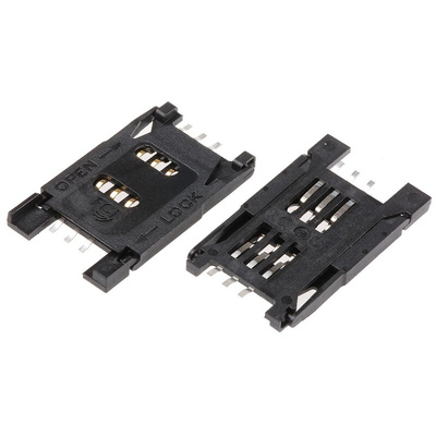 Amphenol Communications Solutions 6 Way Memory Card Connector With Solder Termination