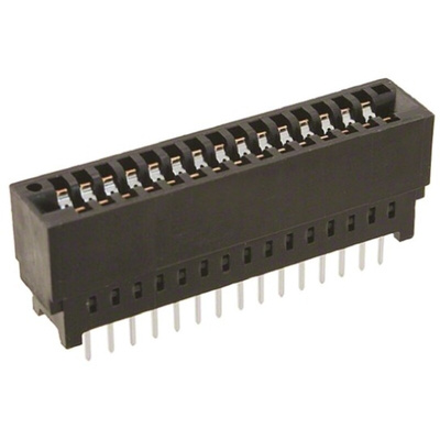 TE Connectivity 5530843 Series Male Edge Connector, Through Hole Mount, 30-Contacts, 4.85mm Pitch, 1-Row, Solder