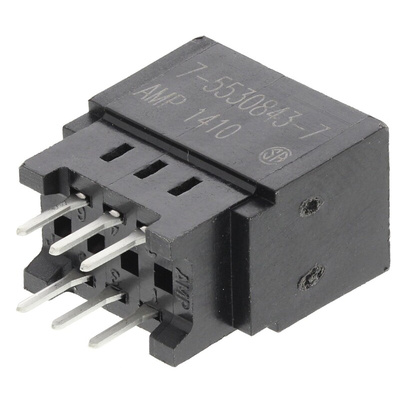 TE Connectivity 100 Series Series Female Edge Connector, Through Hole Mount, 6-Contacts, 2.54mm Pitch, 2-Row, Solder