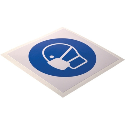 RS PRO Vinyl Mandatory Mask Sign With Pictogram Only Text