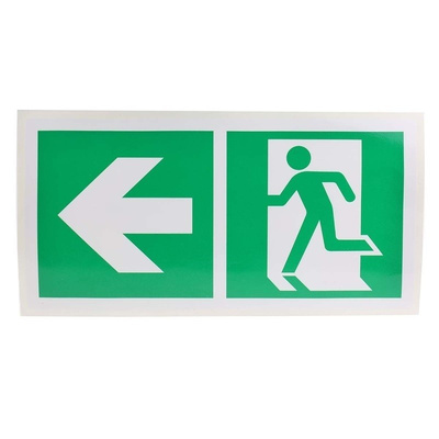 Vinyl Emergency Exit Left,  With Pictogram Only, Non-Illuminated Emergency Exit Sign