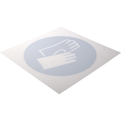 RS PRO Plastic Mandatory Protective Gloves Sign With Pictogram Only Text