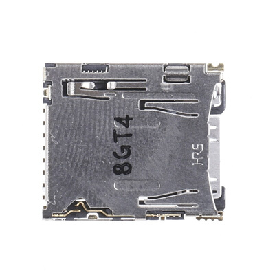 Hirose 8 Way Right Angle Micro SD Memory Card Connector With Solder Termination