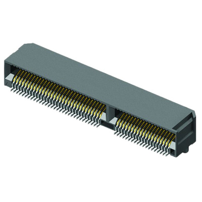 Samtec MEC6-RA Series Right Angle Female Edge Connector, Surface Mount, 100-Contacts, 0.635mm Pitch, 2-Row, Solder