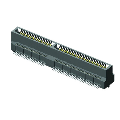 Samtec MEC8-DV Series Vertical Female Edge Connector, Surface Mount, 20-Contacts, 0.8mm Pitch, 2-Row, Solder Termination