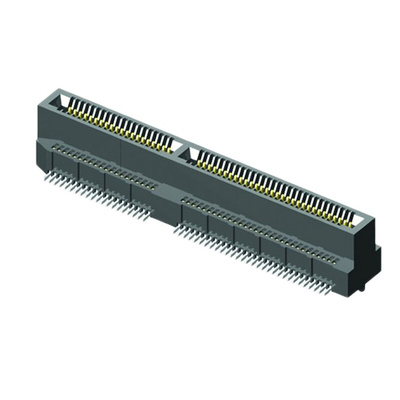 Samtec MEC8-DV Series Vertical Female Edge Connector, Surface Mount, 100-Contacts, 0.8mm Pitch, 2-Row, Solder