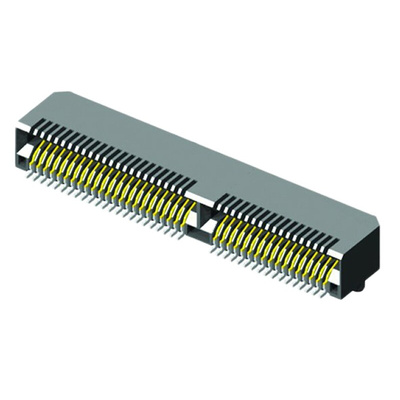 Samtec MEC8-RA Series Right Angle Female Edge Connector, Edge Mount, 80-Contacts, 0.8mm Pitch, 2-Row, Solder Termination