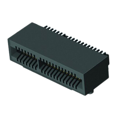 Samtec MEC1-RA Series Right Angle Female Edge Connector, Surface Mount, 10-Contacts, 1mm Pitch, 2-Row, Solder