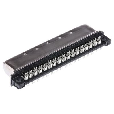 TE Connectivity Male 68 Pin Right Angle Cable Mount SCSI Connector 1.27mm Pitch, IDT