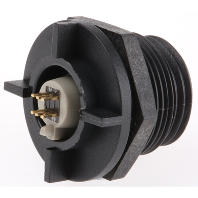 Bulgin Straight, Through Hole, Socket Type Micro AB 2.0 IP68 USB Connector
