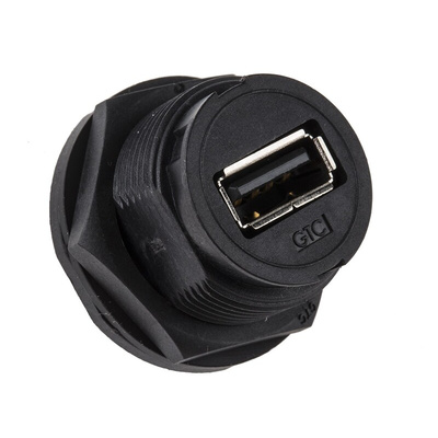 RS PRO Straight, Panel Mount, Socket Type A IP67 USB Connector