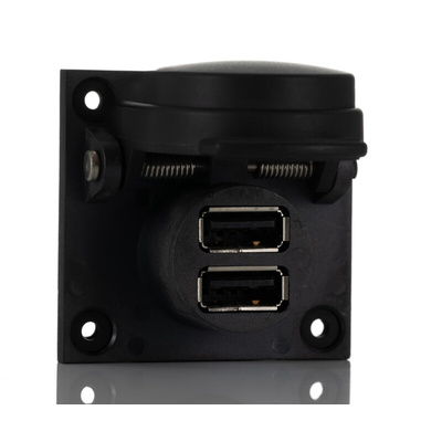 RS PRO Straight, Panel Mount, Socket Type A IP67 USB Connector