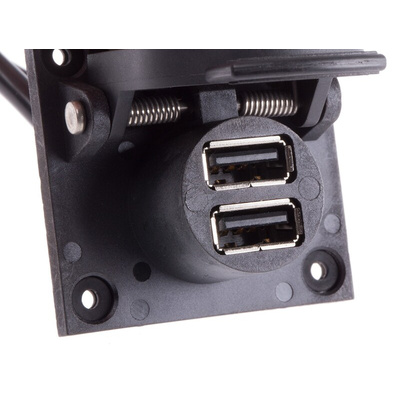 RS PRO Straight, Panel Mount, Socket Type A IP65 USB Connector