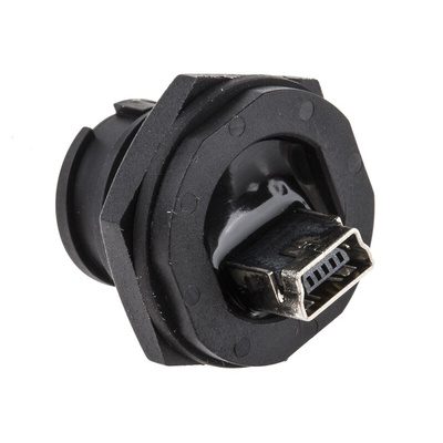 RS PRO Straight, Panel Mount, Socket to Socket Type Mini B to Mini B IP67 USB Connector