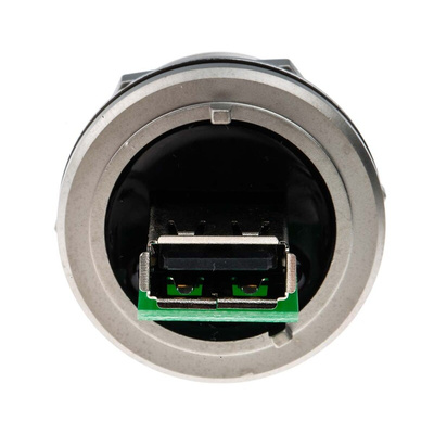 RS PRO Straight, Panel Mount, Socket Type A USB Connector