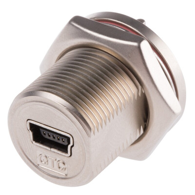 RS PRO Straight, Panel Mount, Socket Type Mini B USB Connector