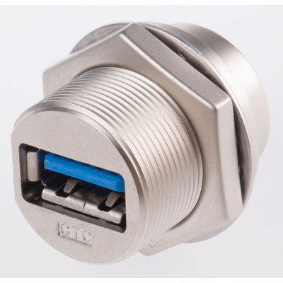 RS PRO Straight, Panel Mount, Socket Type A 3.0 USB Connector