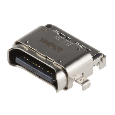 TE Connectivity Straight, SMT, Socket Type C 3.1 IPX4 USB Connector