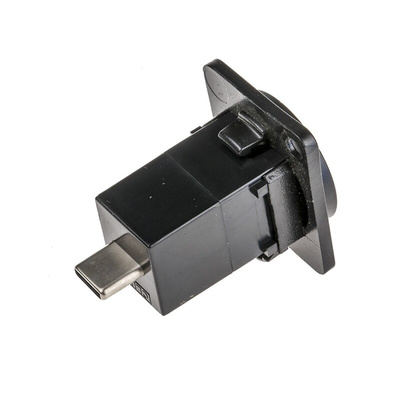 RS PRO Straight, Panel Mount, Female to Male Type C USB Connector