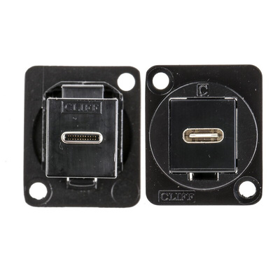 RS PRO Straight, Panel Mount, Female to Male Type C USB Connector