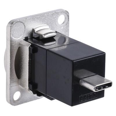 RS PRO Straight, Panel Mount, Female to Male Type C USB Connector
